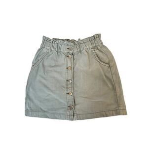 American Eagle Mini Elastic High Waist  Skirt Cotton Button Front Size 2 Y2K